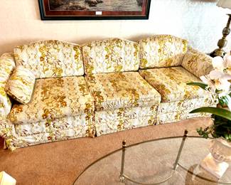 Vintage cut velvet sofa