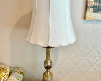 Pair of tall vintage brass lamps