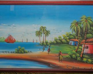 Signed Caribbean painting 