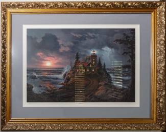 Signed and numbered "Lighthouse Cove" by Jesse Barnes