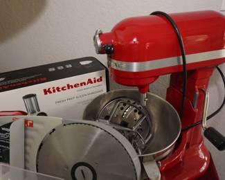 KitchenAid mixer with attachments