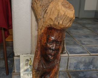 Hand-carved African wooden statue
