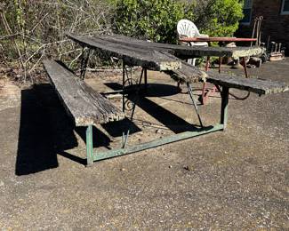 Metal picnic table base. Needs new wood 