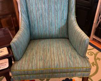 Pair of striped armchairs 