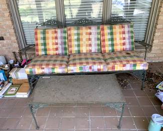 #60	Wrought Iron Sofa w/coffee Table - (as is cushions) - 72" Long	 $175.00 			

