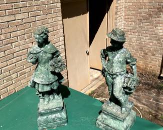 #87	Large Man & Woman Concrete Statues - 2 pc each - sold as a set	 $120.00 			
