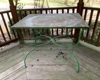 #106	Cast Iron Glass Top Table - 39x29x30	 $75.00 			
