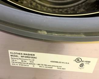 #67	Samsung Steam Front-Load Washer Model WF45R6400	 $300.00 			
