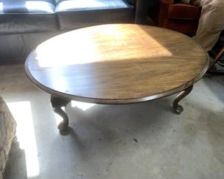 #164	Oval Coffee Table with Queen Anne Legs 40x29x16 (as is finish)	 $40.00 			
