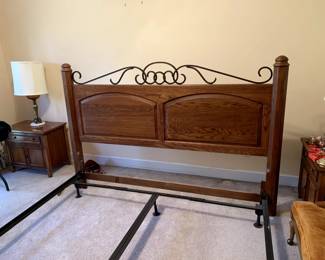 #4	king wood and metal headboard with hollywood frame 	 $100.00 			

