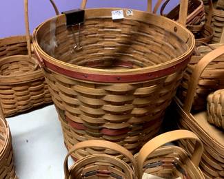 #234	Longaberger Tall Gathering Basket with 2 Small Berry Baskets Red Green	 $50.00 			
