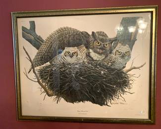 #180	Richard Sloane Signed Print Great Horned Owl	 $100.00 			
