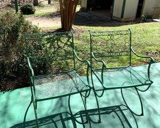 #83	 Set of 2 Green Wrought Iron Patio Chairs	 $60.00 			

