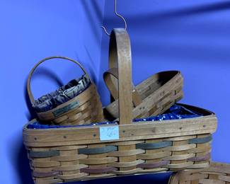 #218	Longaberger 3 Baskets, Large with 1 Handle, 2 Small with 1 Handle 	 $45.00 			

