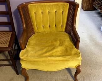 #36	Fairfield Cane & Button Back Chair (as is cushion) w/q/a Legs	 $100.00 			

