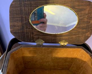 #47	Wood Decoupage Purse w/handle w/mirror inside - 10x5x7	 $30.00 			
