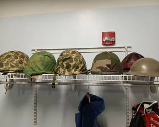 Vintage military helmets