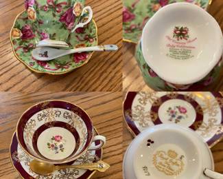 Old Country Roses Ruby Celebration Green Chintz Royal Albert Bone China Cup/Saucer 2001
Royal Grafton fine Bone China England Cup/Saucer