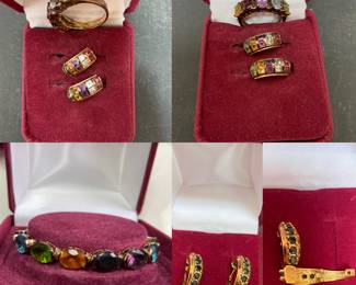 Matching Gold over 925 Ring, Earrings, Bracelet
Gold over 925 Pierced Earrings