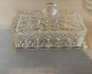 Covered Crystal Butter Dish