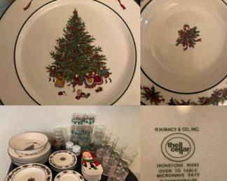 R.H. Macy & Co. -The Cellar Ironstone Ware oven to table Japan Christmas Dishes