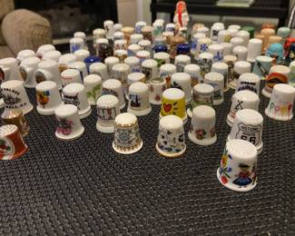 100’s of Thimbles ( Porcelain, Pewter, Cloisonne, Glass, Wood, Ect..