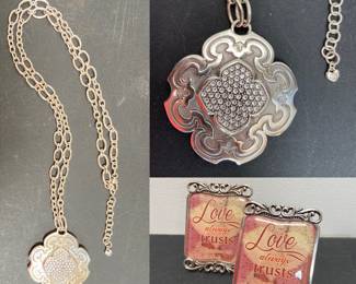 Brighton Long Silver And Crystal Pendant Necklace