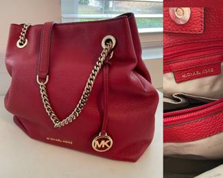 Red Leather Michael Kors Sachel