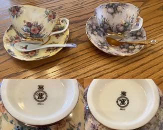 Bradford Editions Porcelain Cup/Saucer#88212 & 88214
