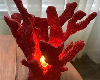 Red Faux Coral Lamp