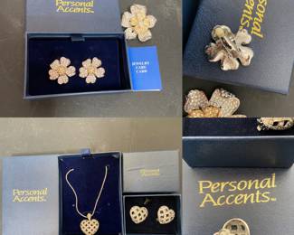 Personal Accents Fashion Brooch/Clip Earrings Set
Personal Accents Fashion Heart Necklace/Clip Earrings Set