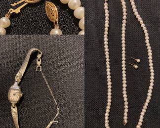 Matching Freshwater Pearl Necklace, Bracelet & Stud Earrings 14Kt gold Clasp
Vintage Wittmauer ladies Watch