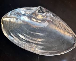 Large sterling silver clam shell by Wallace from the 1940s.