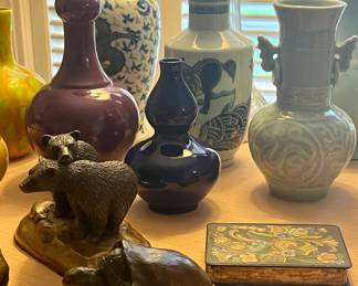 Beautiful old antique and vintage Asian vases