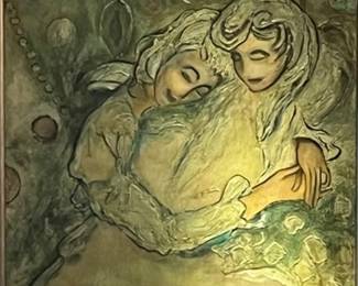 The most magical painting!  It literally glows.  LARGE MCM circa 1960