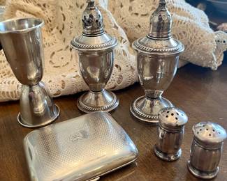 Various old sterling silver items