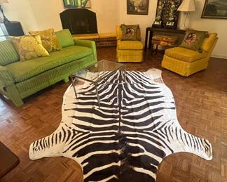 Faux zebra rug 