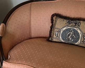 Another John Stoakley original Louis Philippe settee in the color of the year…PEACH!