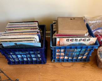 Many vinyl records