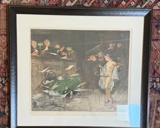 Gaston Hoffmann (French, 1883-1960) Satirical Courtroom Scenes. Signed and Numbered Etchings. Photo 7 of 11.
