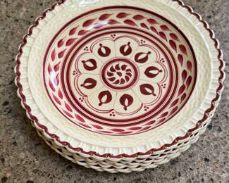 Pink & White Porcelain Plates. Photo 1 of 2.
