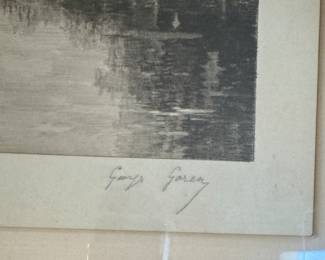 Pen & Ink on Paper. Signed by Artist, Georges Garen. Photo 3 of 3.