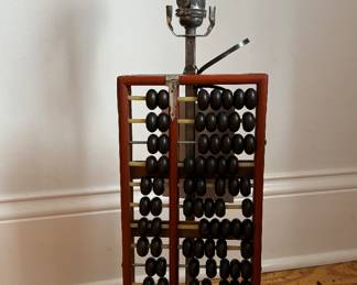 Abacus Turned Lamp - 2 Available. Photo 3 of 4.