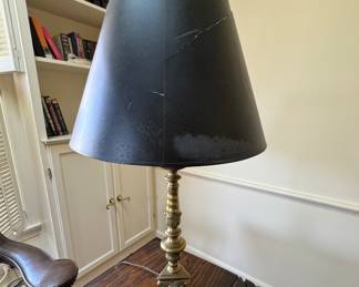 Brass Table Lamp. Measures 28” H.