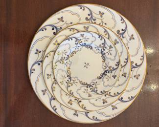 Tiffany & Co. Hand-Painted Valse Bleue Bone China. Twelve 6-Piece Place Settings. Each Set Includes Dinner, Salad, Bread & Butter, Soup, Cup & Saucer. Photo 3 of 4.