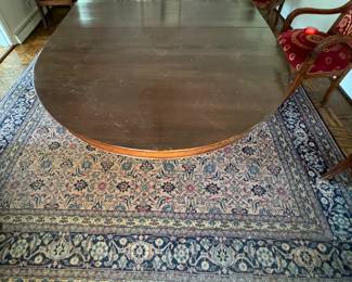 Antique Pedestal Extension Dining Table. Measures 72" As Shown With 17" Leaf. It's 52" W x 29" H with 25" Clearance and Comes With Three Additional 17" Leaves. Photo 3 of 5.