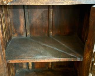 Pair of Antique Side Table with Wrought Iron Door Fronts. Photo 3 of 3.