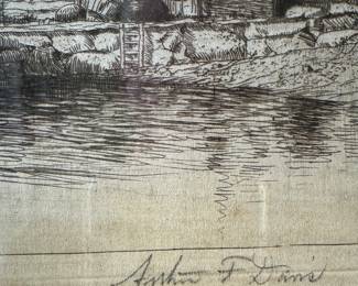 Arthur Fuller Davis (American, 1863-1953), Etching, Signed By Artist. Photo 2 of 3.