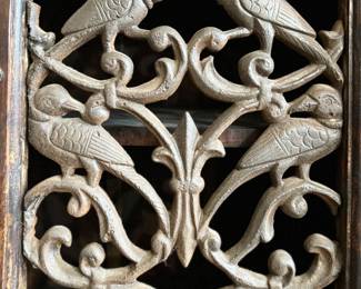 Pair of Antique Side Table with Wrought Iron Door Fronts. Photo 2 of 3.