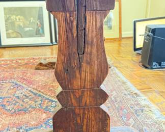 Primitive Antique Pedestal Console / Table. Measures 73" W x 25.5" D x 29" H. Photo 2 of 3.